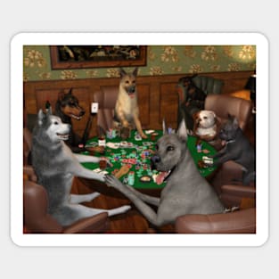 Dogs Poker Party Sticker